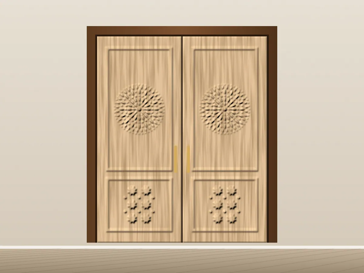 3D Floral Door Panel, CNC design mockup