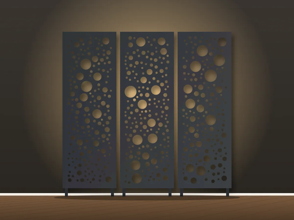 Bubble Partition Screen, CNC design mockup