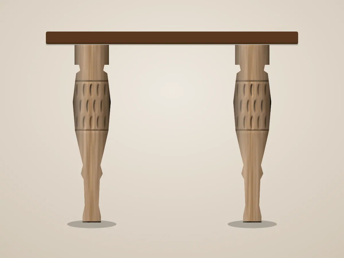Carved Rotary Table Leg, CNC design mockup