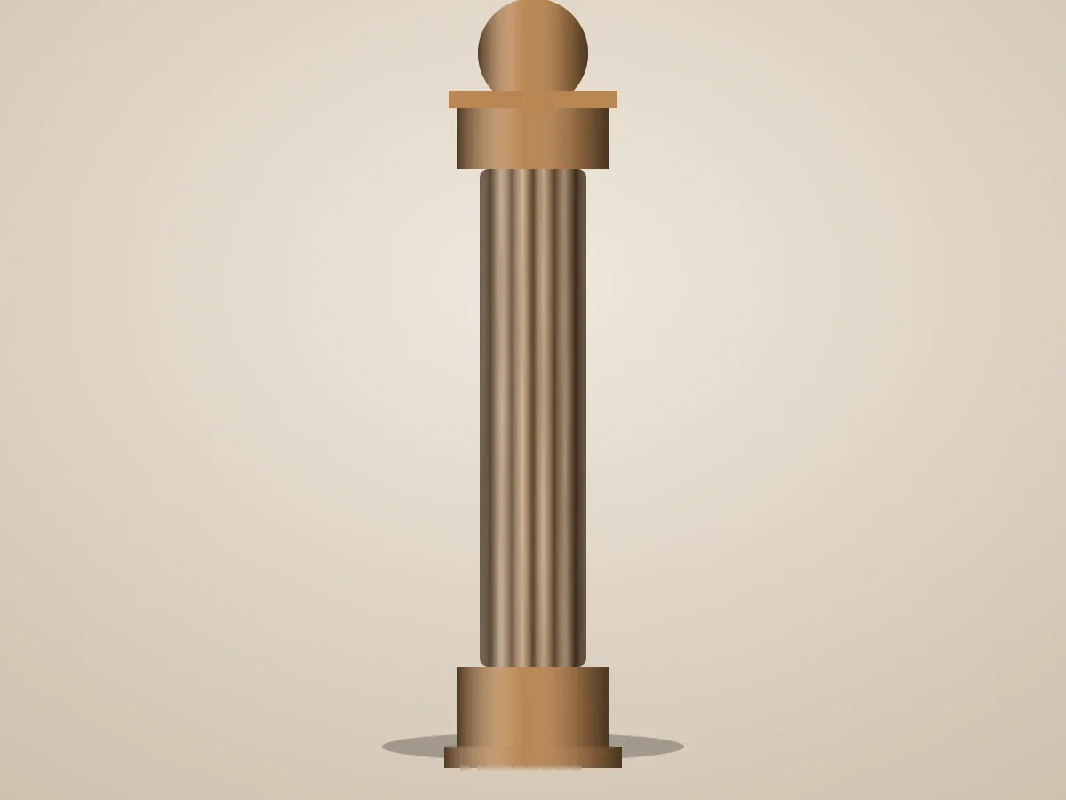 Fluted Newel Post, CNC design mockup