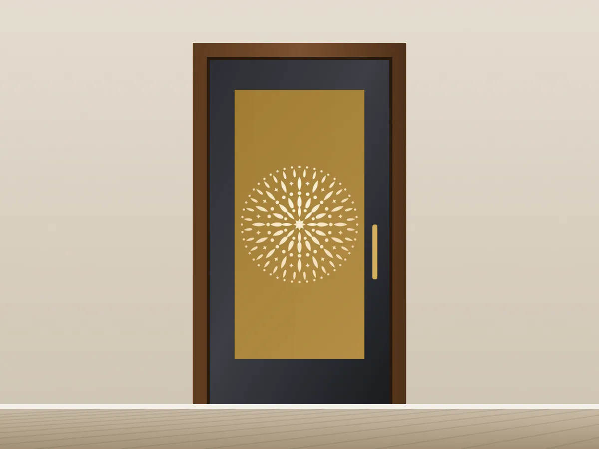 Mandala Metal Door Insert, CNC design mockup