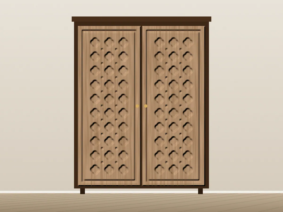 Quatrefoil Wardrobe Panel, CNC design mockup