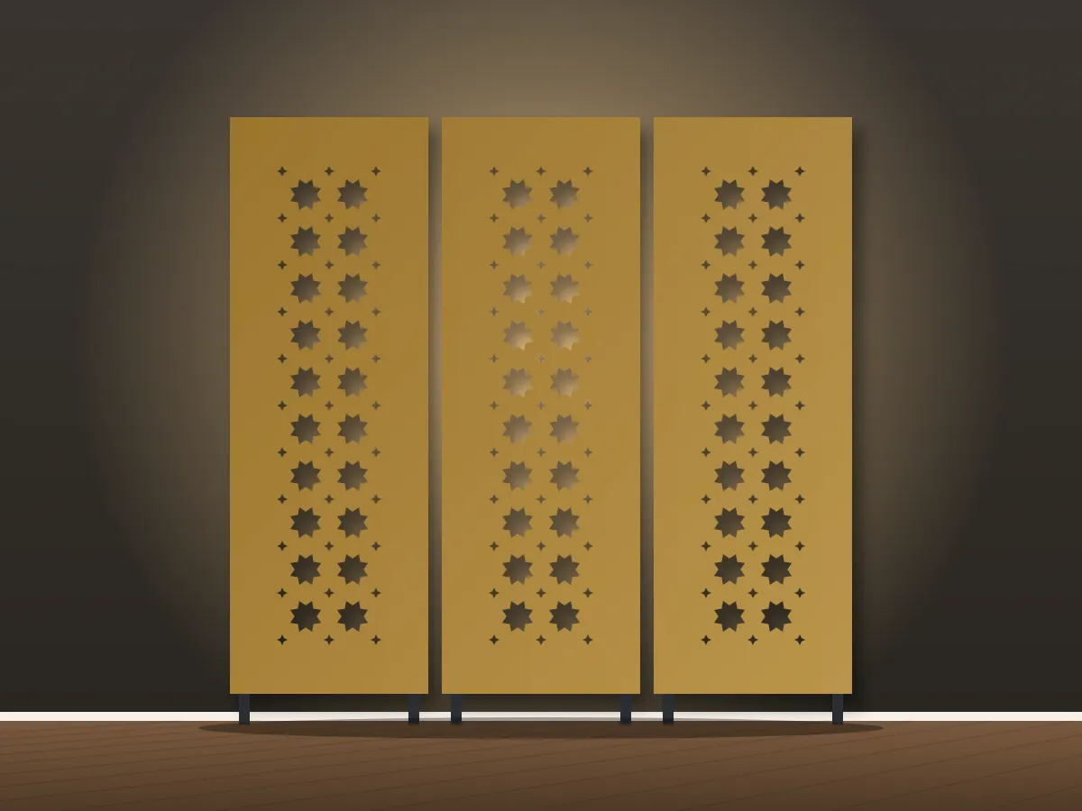 Star Lattice Room Divider, CNC design mockup